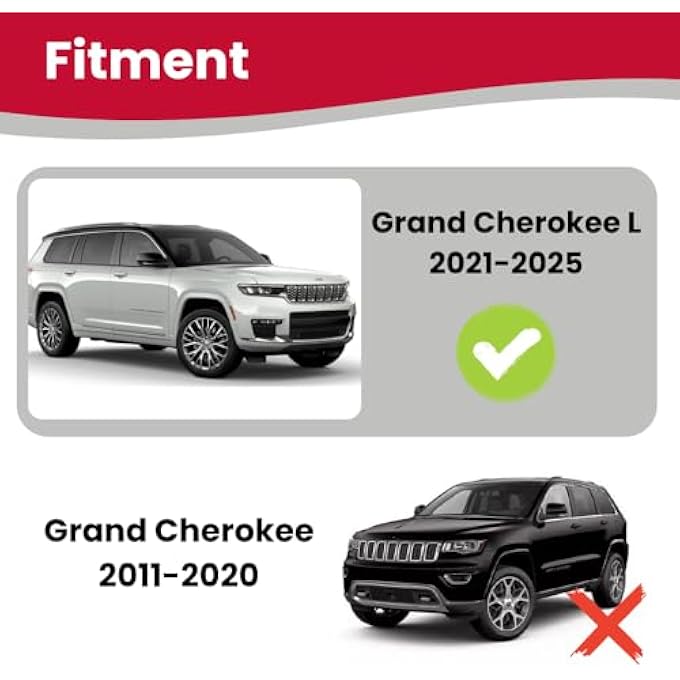 rayihni Roof Rack Cross Bars fit for Jeep Grand Cherokee L 2021 2022 2023 Aluminum Cross Bar (Black) - Image 3