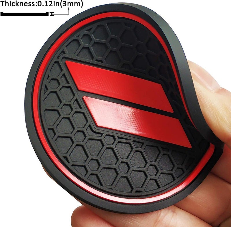 Auovo Anti-dust Mats for Dodge Challenger Accessories 2015-2021 - Custom Interior Cup Holder Inserts and Liners (Red, 11pcs/kit) - Image 4