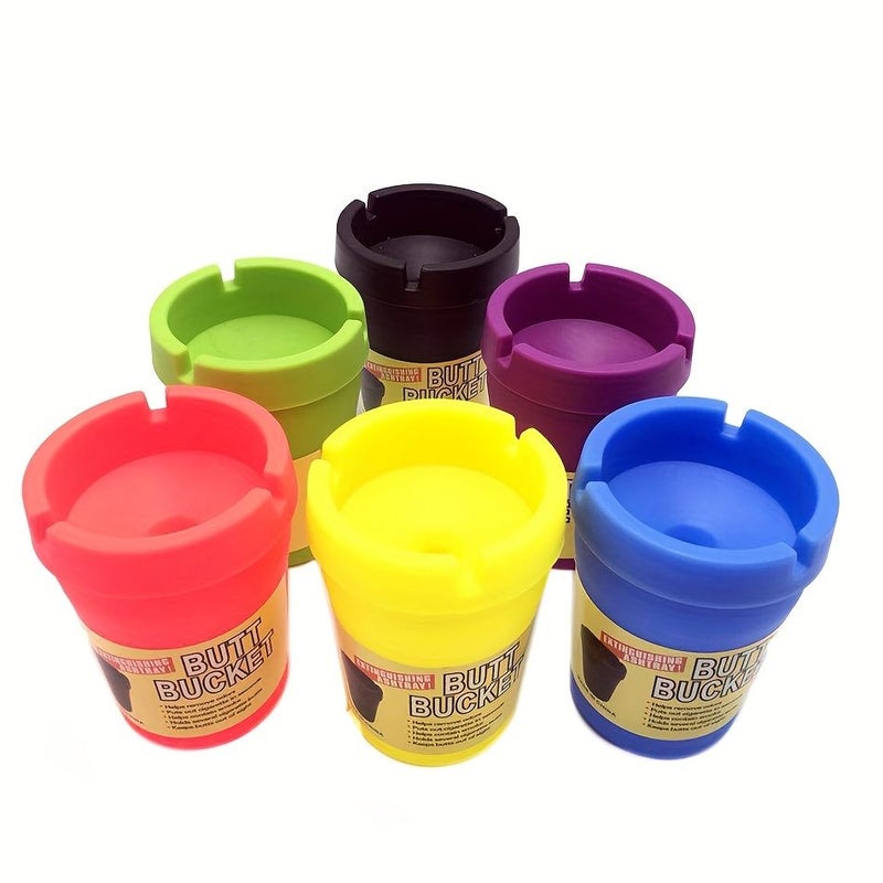 Portable Compact Office Ashtray Black - Image 1