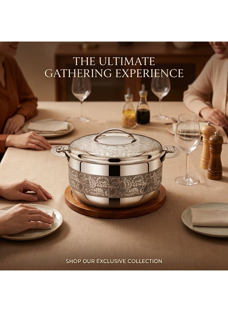 SEAGULL FLAVIO Hotpot 3-Piece Set | 3L-4L-6L  | Stainless Steel Insulated Casserole | Etching Finish - Image 4