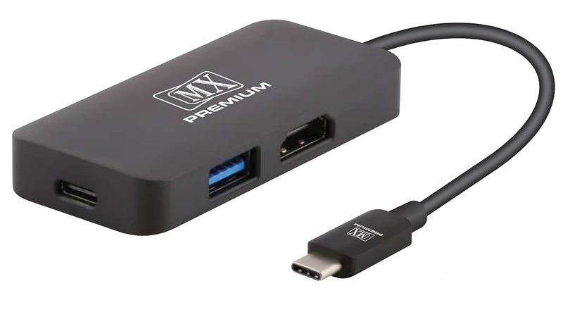 محول USB-C إلى HDMI مع USB 3.0 و 100W PD 4K@60Hz مركز USB-C، وضع DP 1.4 البديل، بيانات + شحن – متوافق مع MacBook و Dell و HP و Chromebook و Android