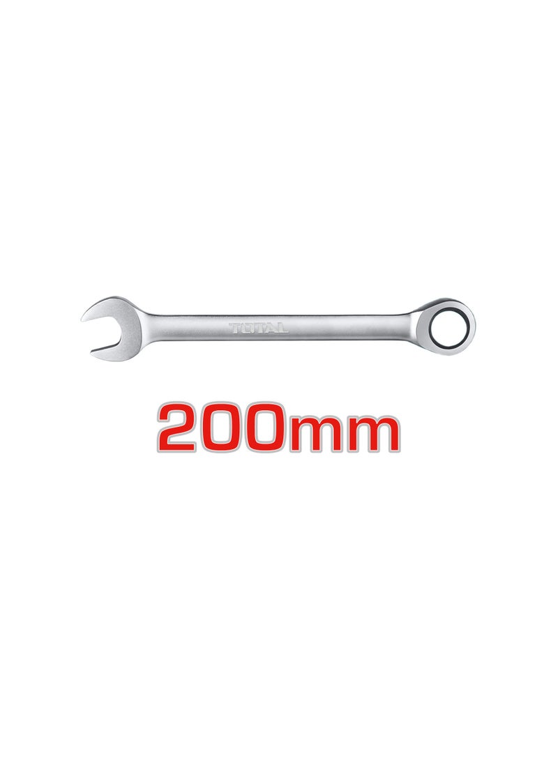 TOTAL 15mm Ratchet Spanner, Cr-V Steel, Chrome Plated, Matte Finish, 72T Ratchet with Cr-Mo Socket, 200mm Length - Image 4