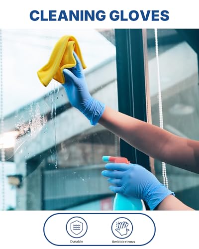 Schneider Blue Vinyl Synthetic Exam Gloves, Large, Box of 100, 4 Mil, Powder-Free, Latex-Free, Non-Sterile, Disposable Gloves - Image 4