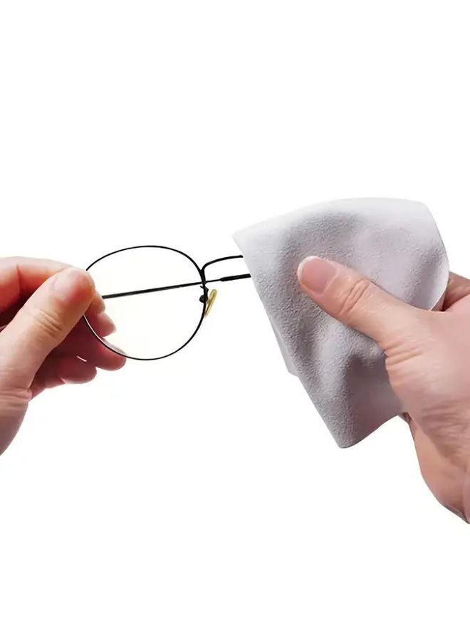 قطعتان من أقمشة تنظيف النظارات الفاخرة المصنوعة من المايكروفايبر المخملي باللون الرمادي، لطيفة على العدسات وخالية من الخدوش - Image 2