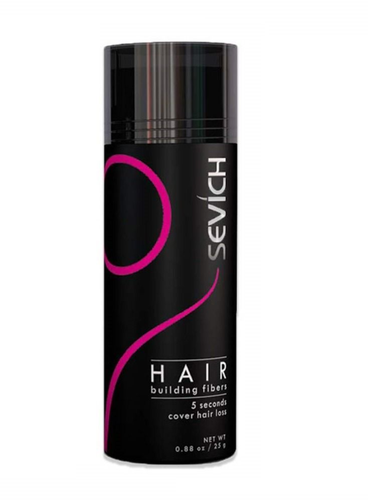 Sevich Unisex Black Color Hair Building Fibers 5 Seconds Conceals Loss Hair Rebuilding Nature Keratin Fibers for Thinning Hair 25g - Image 1