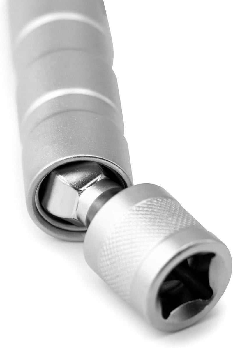 QWORK 14mm&16mm Magnetic Swivel Spark Plug Socket, Thin Wall Magnetic Rotating 3/8" Drive 12 Point Standard Spark Plug Socket Removal Tool 360-degree Rotation for Maximum Flexibility - Image 5