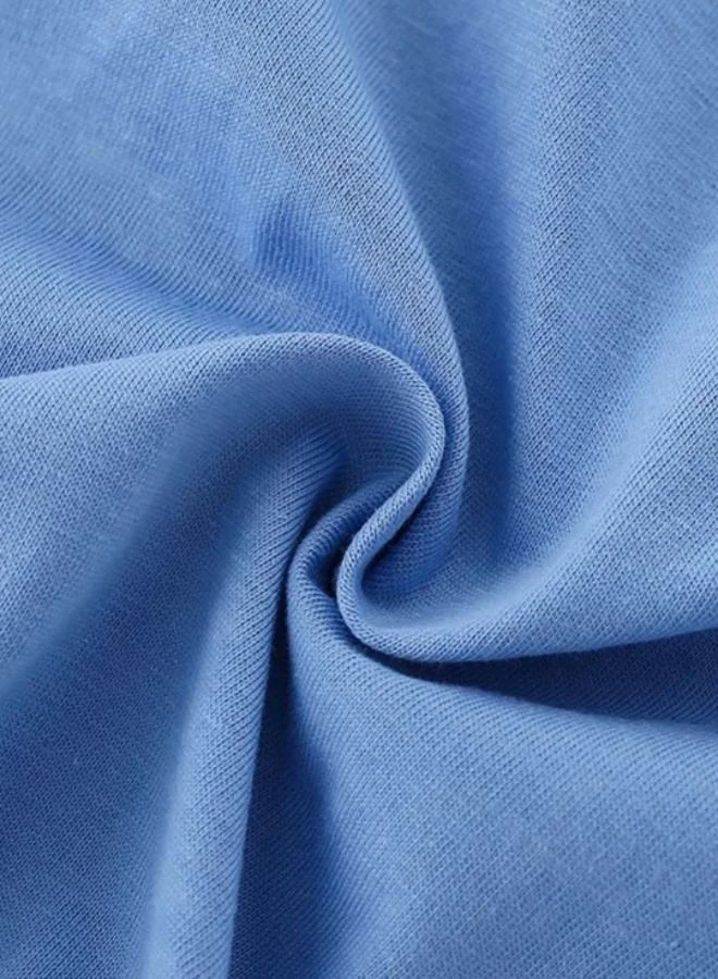 YUNIQEE Blue Printed Short Sleeve Crew Neck T-Shirt
