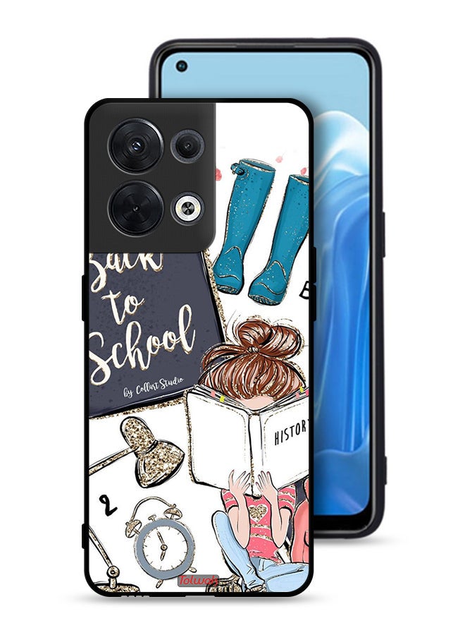 Tolwak Oppo Reno8 5G Protective Case Cover Back To School Girl Reading History - Image 1
