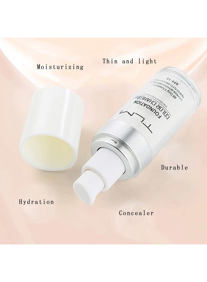 KOSIMI 30ml TLM Color Changing Foundation Liquid Base Makeup Change To Your Skin Tone By Just Blending, white - Image 2