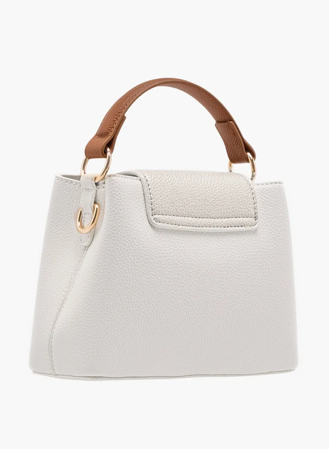 Flora Bella By Shoexpress Women's Textured Crossbody Bag with Detachable Shoulder Strap and Top Handle