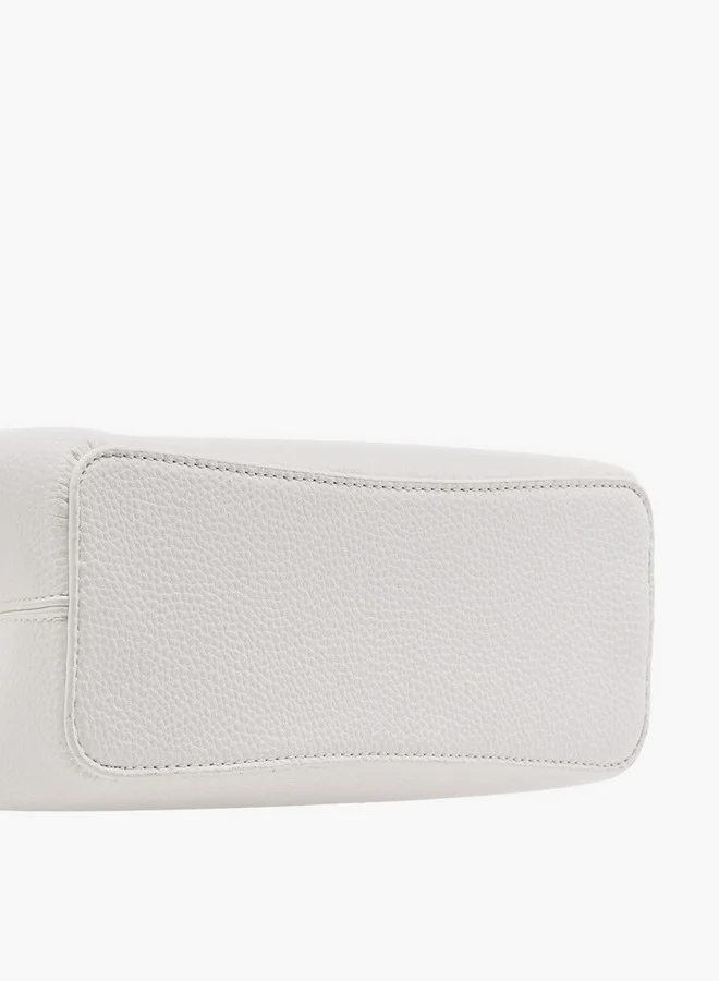 Flora Bella By Shoexpress Women's Textured Crossbody Bag with Detachable Shoulder Strap and Top Handle
