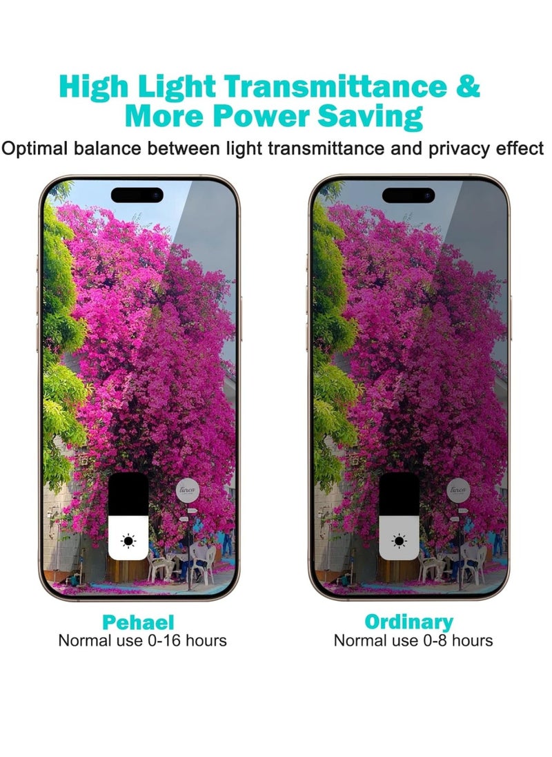 vesus [3+3 Pack] Privacy Screen Protector with Camera Lens Protector for iPhone 16 Pro Max 6.9" â€“ [Full Coverage] [Anti-Spy] [9H Hardness] [Edge Protection] [Easy Installation] [Bubble-Free] - Image 3