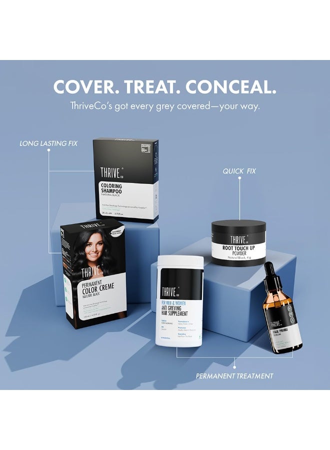 ThriveCo Root Touch-Up Powder Natural Black | Instantly Covers Greys & Bald Spots | Non-Sticky, Full Coverage, Mess-Free Application | Hyaplex™ Anti-Breakage Technology | 4g - Image 2