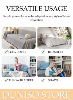 DUNISO Couch Cover,Weave Sofa Cover for 3 Cushion Couch,Sectional Couch Covers Sofa Chair Slipcover for Home or Workplace Weave Sofa Towel Cover Tablecloth Carpet Throw Blanket For Bed 130*180cm  - Image 4