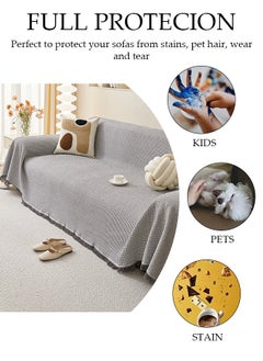 DUNISO Couch Cover,Weave Sofa Cover for 3 Cushion Couch,Sectional Couch Covers Sofa Chair Slipcover for Home or Workplace Weave Sofa Towel Cover Tablecloth Carpet Throw Blanket For Bed 130*180cm  - Image 2