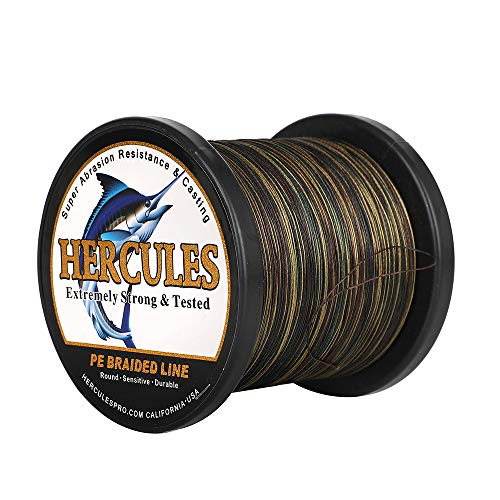 HERCULES Super Cast 1000M 1094 Yards Braided Fishing Line 60 LB Test for Saltwater Freshwater PE Braid Fish Lines Superline 8 Strands - Camo, 60LB (27.2KG), 0.40MM - Image 1