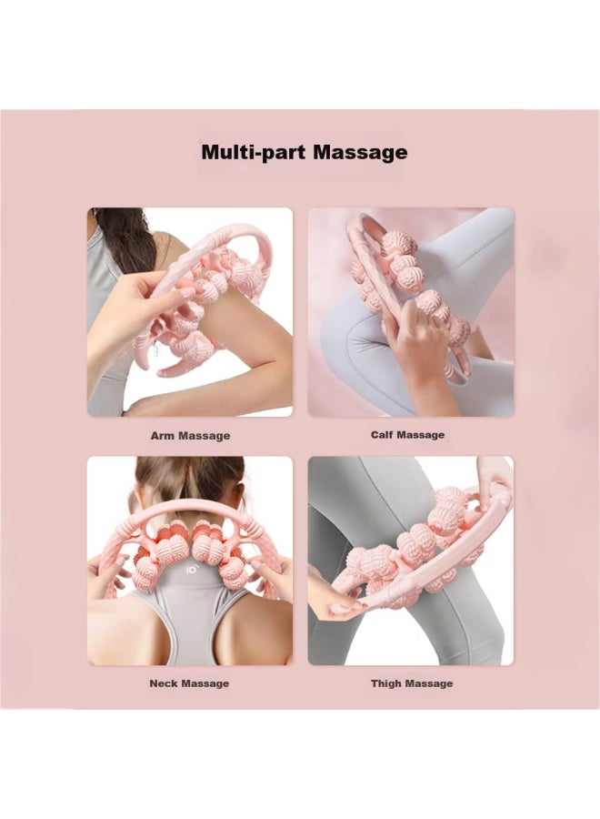 Dweck Dewik Leg Massager Circular Calf Roller Muscle Relaxation Roller Massager Double Row 32 Wheels Pink - Image 3