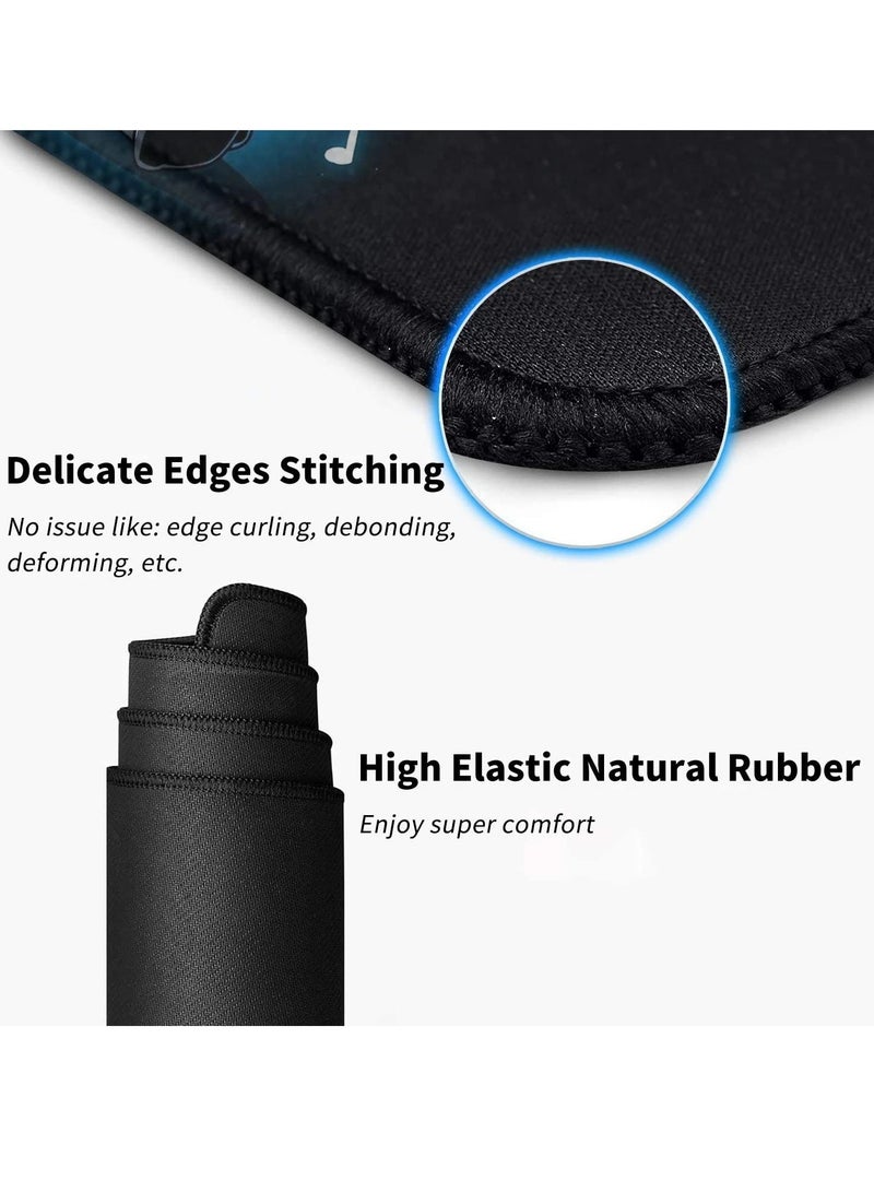 لوحة ماوس ألعاب بتصميم قطة عند النافذة (70×30 سم) للوحة المفاتيح وسجادة الماوس المكتبية - قاعدة مطاطية مضادة للانزلاق - حواف مخيطة - مقاومة للماء - إصدار سريع - Image 4