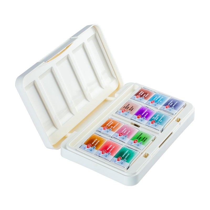 White Nights Professional Watercolor Set 12 Full Pans of Granulating and Natural Earth Colors, Extra Fine Artist Grade Pigments, Vibrant Lightfast Colors in Portable Durable Plastic Box by Nevskaya Palitra - Image 3