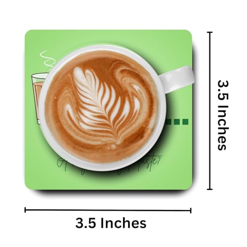 RADIQORE Coaster Set of 6 Beautiful Wooden Tea Coasters with Coaster Stand Designer Coaster Set fit for Tea Cups, Coffee Mugs and Glasses, 6 pc Round 3.5 x 3.5 inch (Design 2) - Image 3