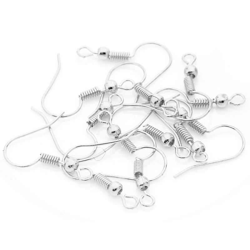 Linsoir beads Linsoir beads Iron Wire Earring Hooks with Large Loop Packed of 200 Silver Plated 