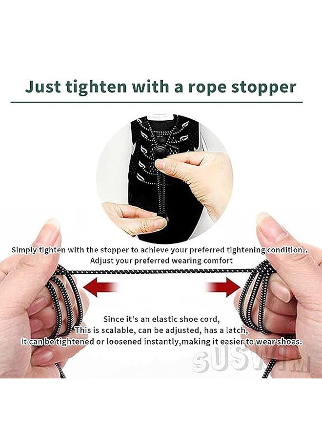 إم إكس إن 4 قطع من أربطة الحذاء، أربطة الحذاء بدون ربطة عنق أربطة الحذاء المطاطية، أربطة الحذاء السريعة للبالغين والأطفال لجميع الأحذية أربطة الحذاء المطاطية الشاملة أربطة الحذاء المطاطية مع أحزمة الأمان المعدنية (120 سم) - Image 2