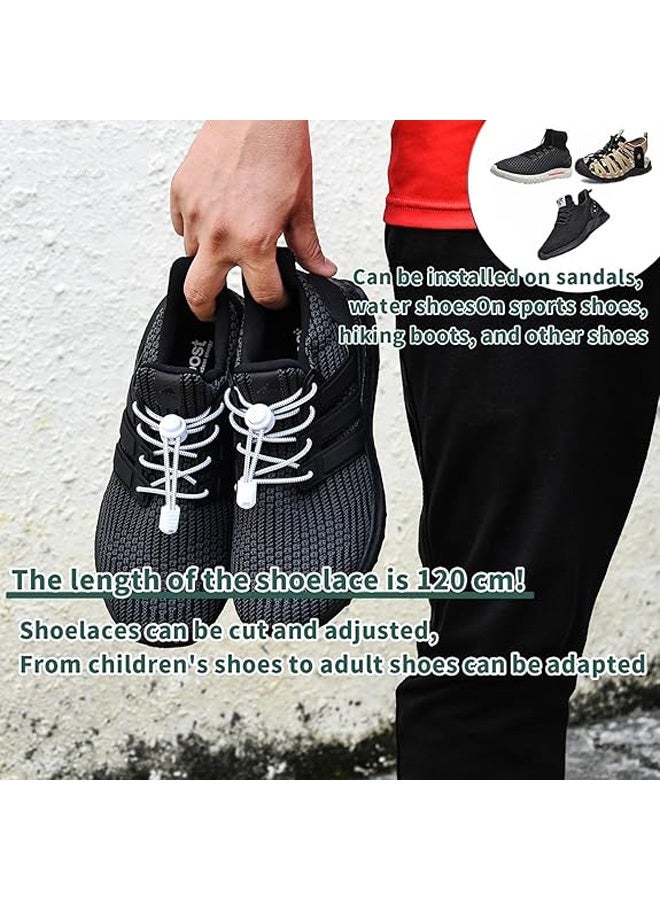 إم إكس إن 4 قطع من أربطة الحذاء، أربطة الحذاء بدون ربطة عنق أربطة الحذاء المطاطية، أربطة الحذاء السريعة للبالغين والأطفال لجميع الأحذية أربطة الحذاء المطاطية الشاملة أربطة الحذاء المطاطية مع أحزمة الأمان المعدنية (120 سم) - Image 5
