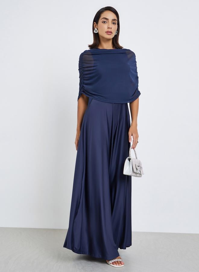 ستايلي فستان سهرة طويل بتصميم كاب نسائي - Image 1