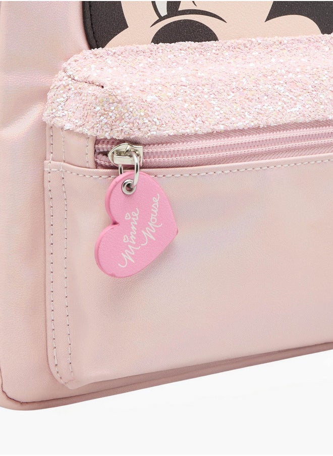 Disney Minnie Mouse Applique Backpack with Adjustable Straps and Zip Closure  - Image 4
