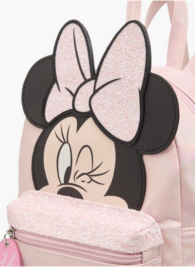 Disney Minnie Mouse Applique Backpack with Adjustable Straps and Zip Closure  - Image 5