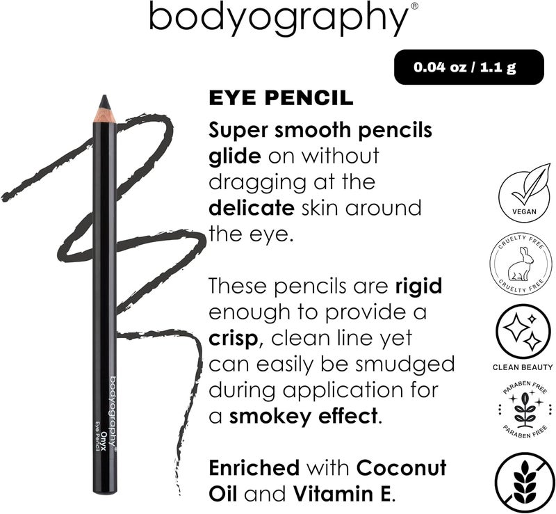 Bodyography Cream Eye Pencil in Onyx - Black Waterproof Makeup Pencil with Coconut Oil - Image 3