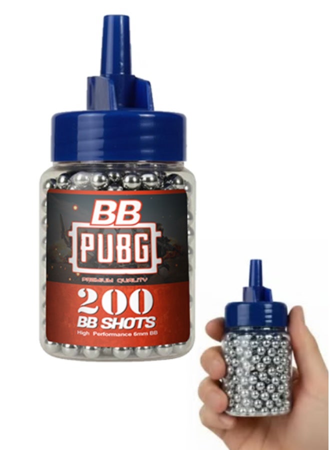 BB 200 Silver Steel BB Bullets for PUBG Toy Guns – 6mm - Image 1