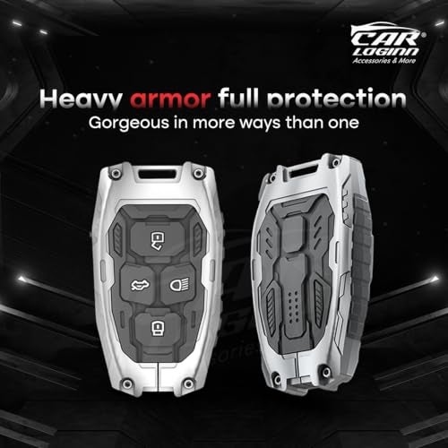 Carloginn Metal Soft Silicon Keycover for Punch, Harrier, Altroz, Nexon, New Safari, Bolt, Tiago, Tigor - 4 Button Smart Key (Transformer) - Image 4