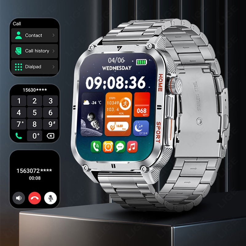 Lige/Lige Dedicated Men'S Smart Call Watch Multi-Function Alarm Clock Weather Heart Rate Music - Image 3