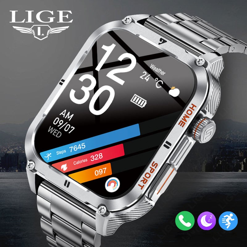 Lige/Lige Dedicated Men'S Smart Call Watch Multi-Function Alarm Clock Weather Heart Rate Music - Image 2
