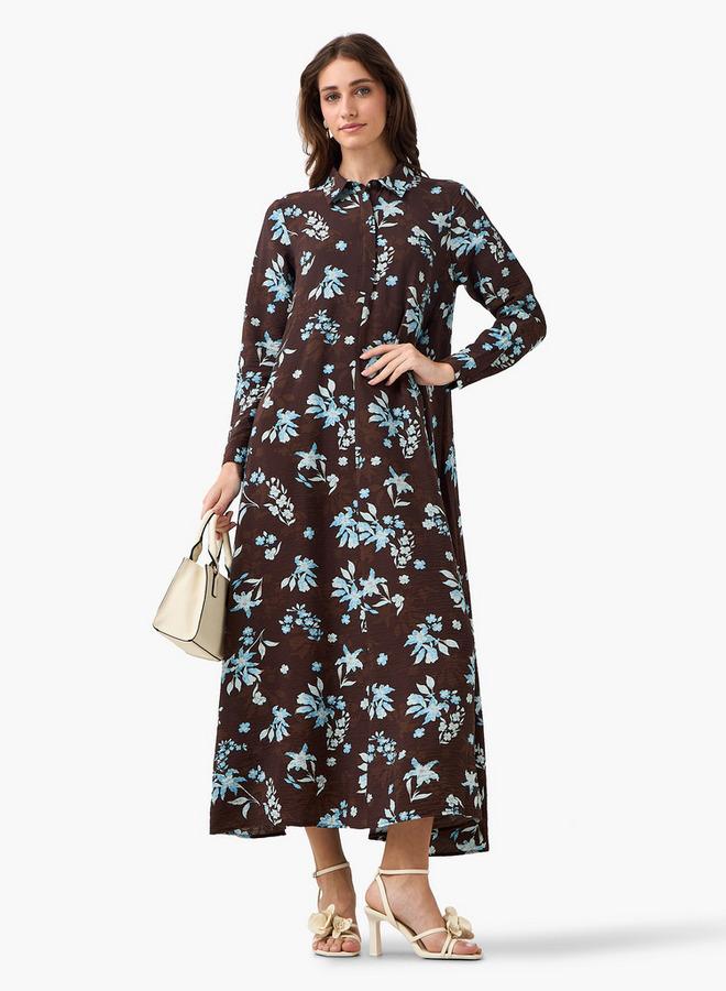Iconic Printed Women Shirt Dress with Concealed Placket - Image 4
