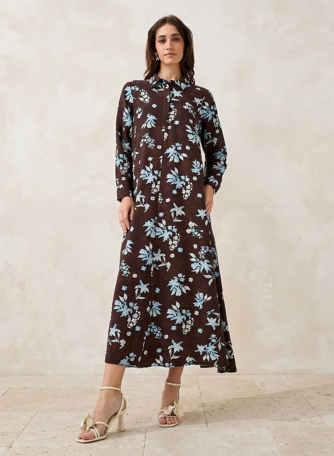 Iconic Printed Women Shirt Dress with Concealed Placket - Image 1