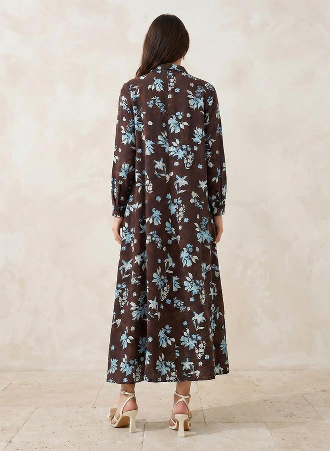 Iconic Printed Women Shirt Dress with Concealed Placket - Image 3