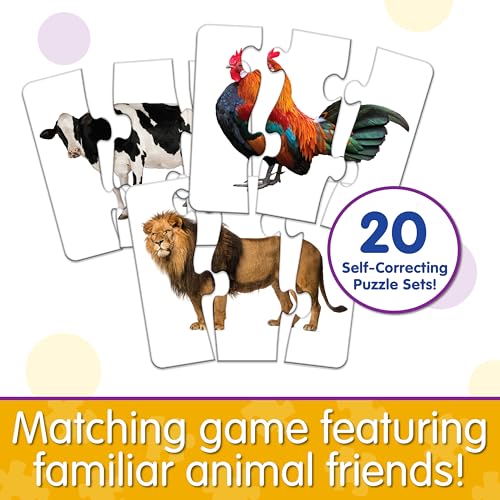 The Learning Journey: Match It! Head to Tail - 20 Self-Correcting Animal-Themed Puzzle Sets - Matching Puzzles for Children Ages 3-6 Years (40 Pieces) - Image 5