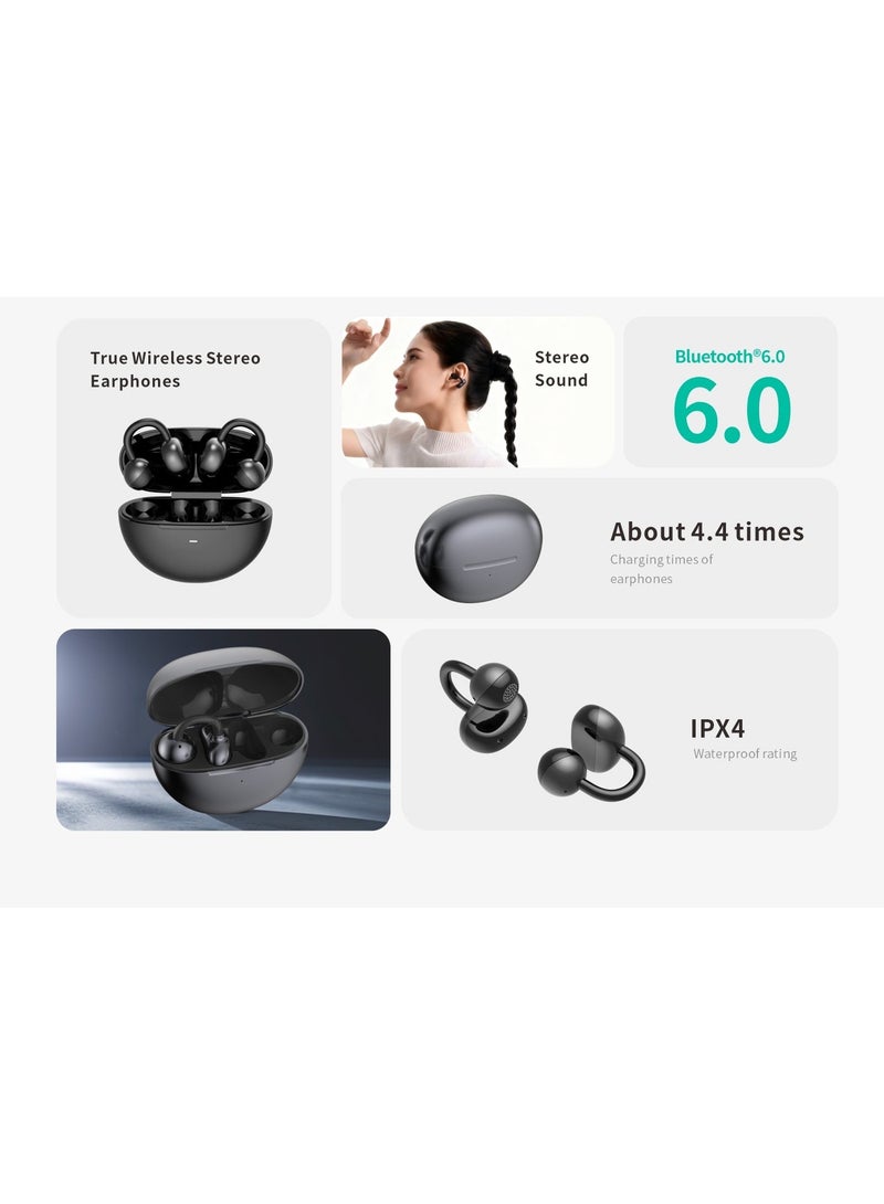 Starfire Bluetooth V6.0 Open Earbuds with Ear Hook, Touch Control, ENC Noise Reduction, Stereo Sound, IPX4 Sweatproof, 400mAh Charging Case - Image 3