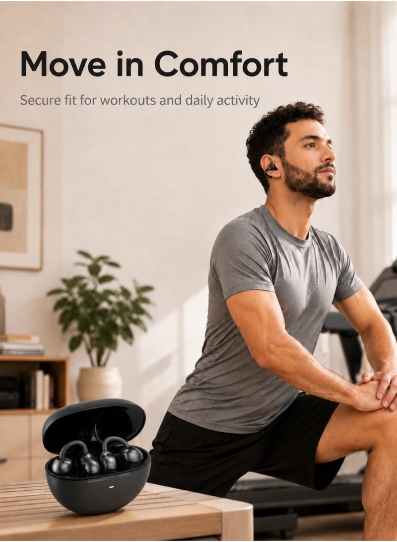 Starfire Bluetooth V6.0 Open Earbuds with Ear Hook, Touch Control, ENC Noise Reduction, Stereo Sound, IPX4 Sweatproof, 400mAh Charging Case - Image 5