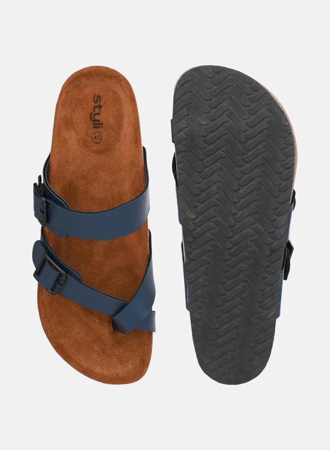 Styli Toe Loop Buckle Double Strap Casual Sandal