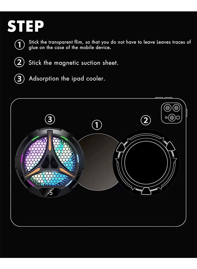 JS 5 Pcs Magnetic Suction Plates for iPad Cooler, 3.55 inch Round Thermal Conductive Steel Pads with Strong Adhesive, Compatible with iPad Magnetic Cooler/Steam Deck Cooler - Image 5