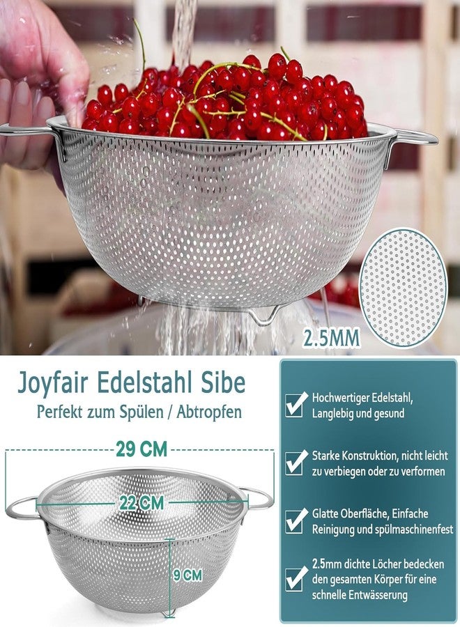 Deoxys Stainless Steel Colander with Silicon Handle Grip- Heavy Duty Food Strainer with Reinforced Frame - Kitchen Colander and Food Strainer for Pasta, Vegetable, Rice, Noodles - Image 4