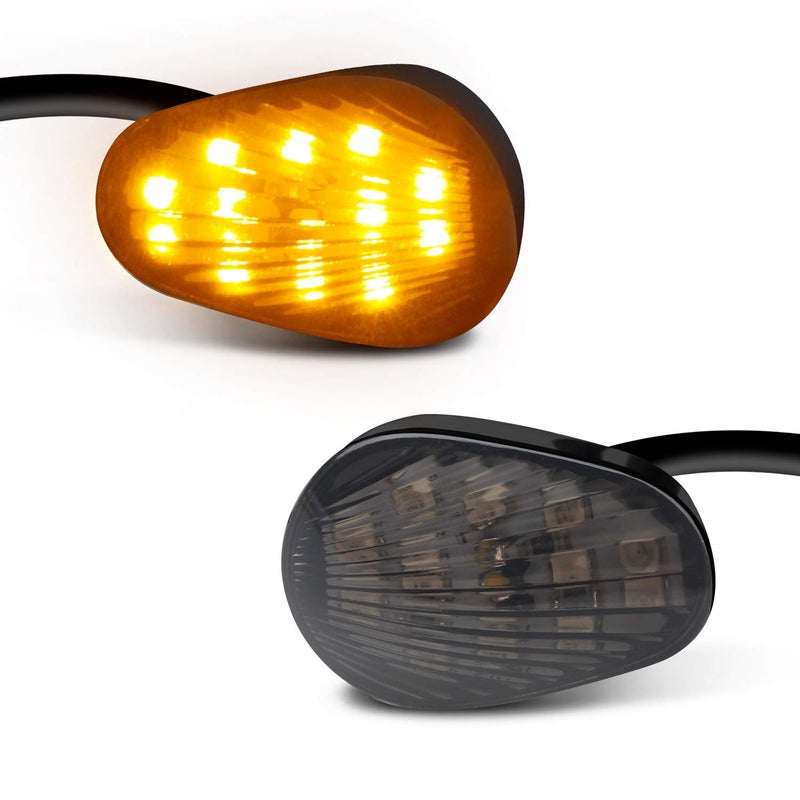 إشارة انعطاف LED مدخلة مدخنة NTHREEAUTO متوافقة مع ياماها YZF R1 R6 R6S 12V مؤشرات دراجات نارية عالمية