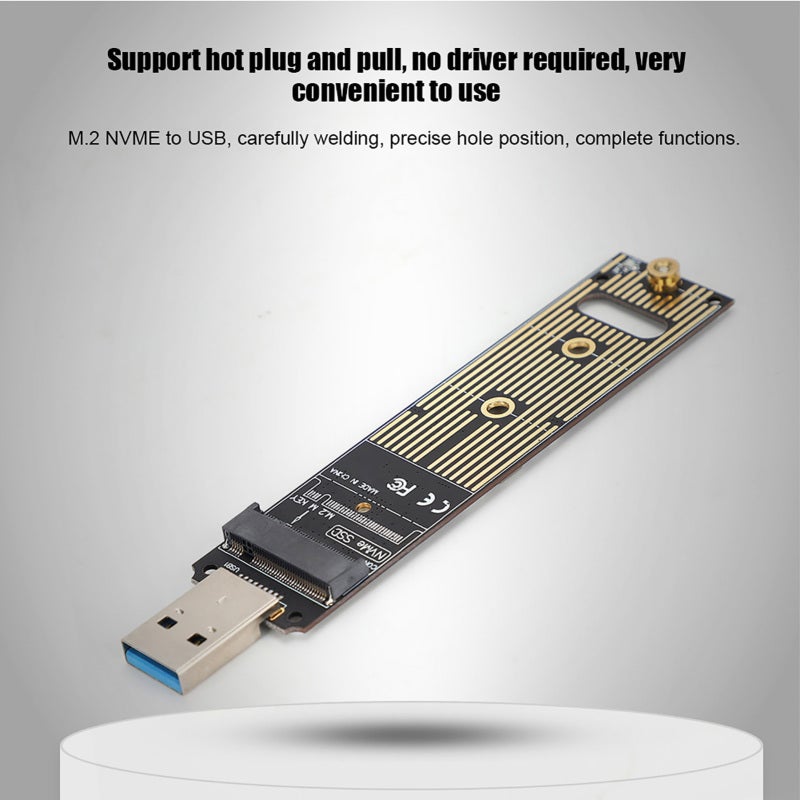 M.2 NVME To USB Adapter 10Gbps USB 3.1 Gen 2 Bridge Chip Portable SSD - No Cable Required High-Speed Data Retrieval for Samsung 970 Series 960 Series WD Black Intel Crucial NVME SSD - Image 4