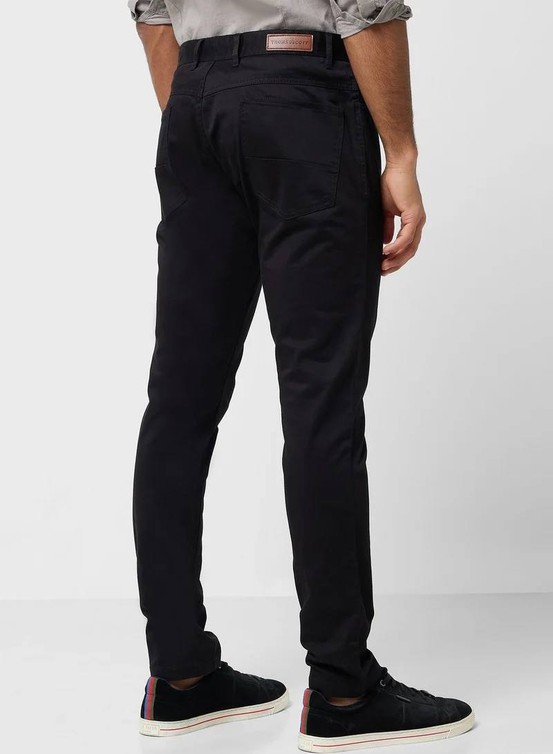 توماس سكوت Thomas Scott Men Classic Easy Wash Mid-Rise Chinos