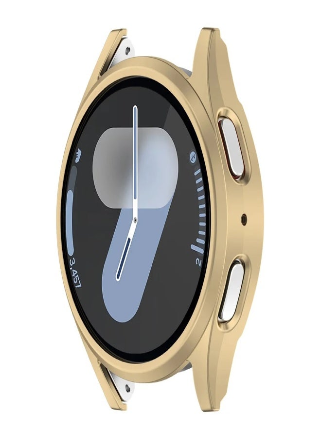 ارواق جراب حماية صلب من البولي كربونات لساعة سامسونج جالاكسي واتش 7 مقاس 40 مم - غطاء إطار مقاوم للصدمات، لمسة نهائية غير لامعة، فتحات دقيقة، ذهبي - Image 1