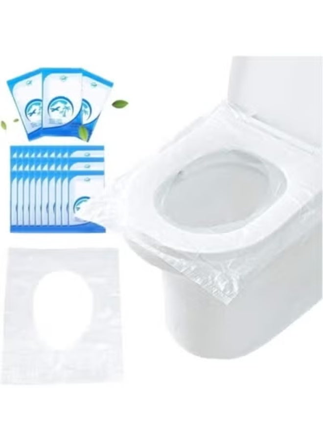 Disposable Plastic Toilet Seat Covers Antibacterial and Waterproof Portable Pocket Toilet Seat Covers for Use in Public Restrooms, Hotels and Airplanes (25 Count), - Image 4
