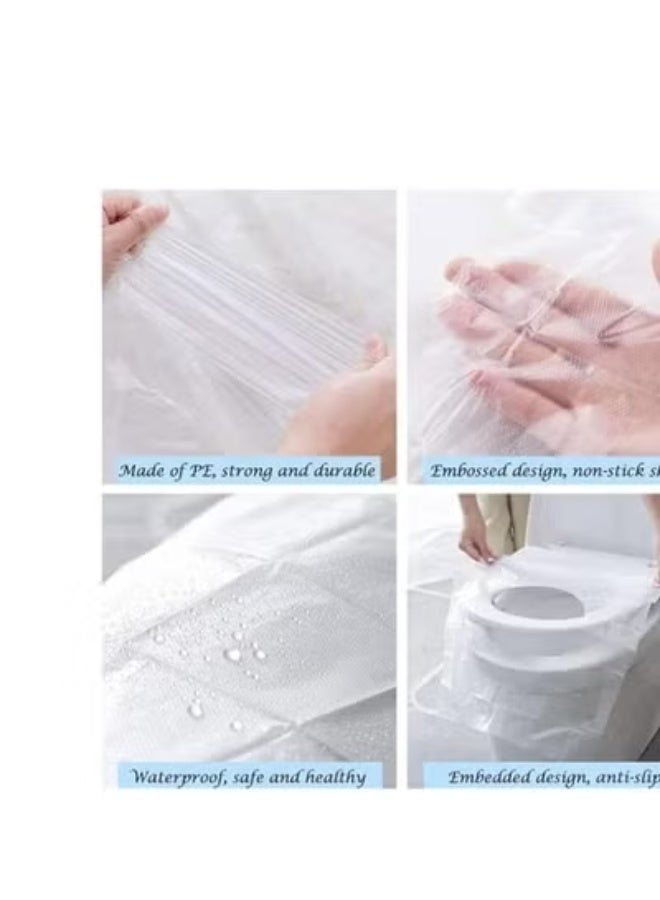 Disposable Plastic Toilet Seat Covers Antibacterial and Waterproof Portable Pocket Toilet Seat Covers for Use in Public Restrooms, Hotels and Airplanes (25 Count), - Image 3